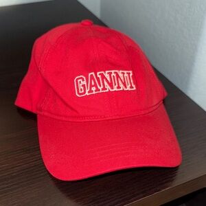 Ganni Vibrant Red Cap